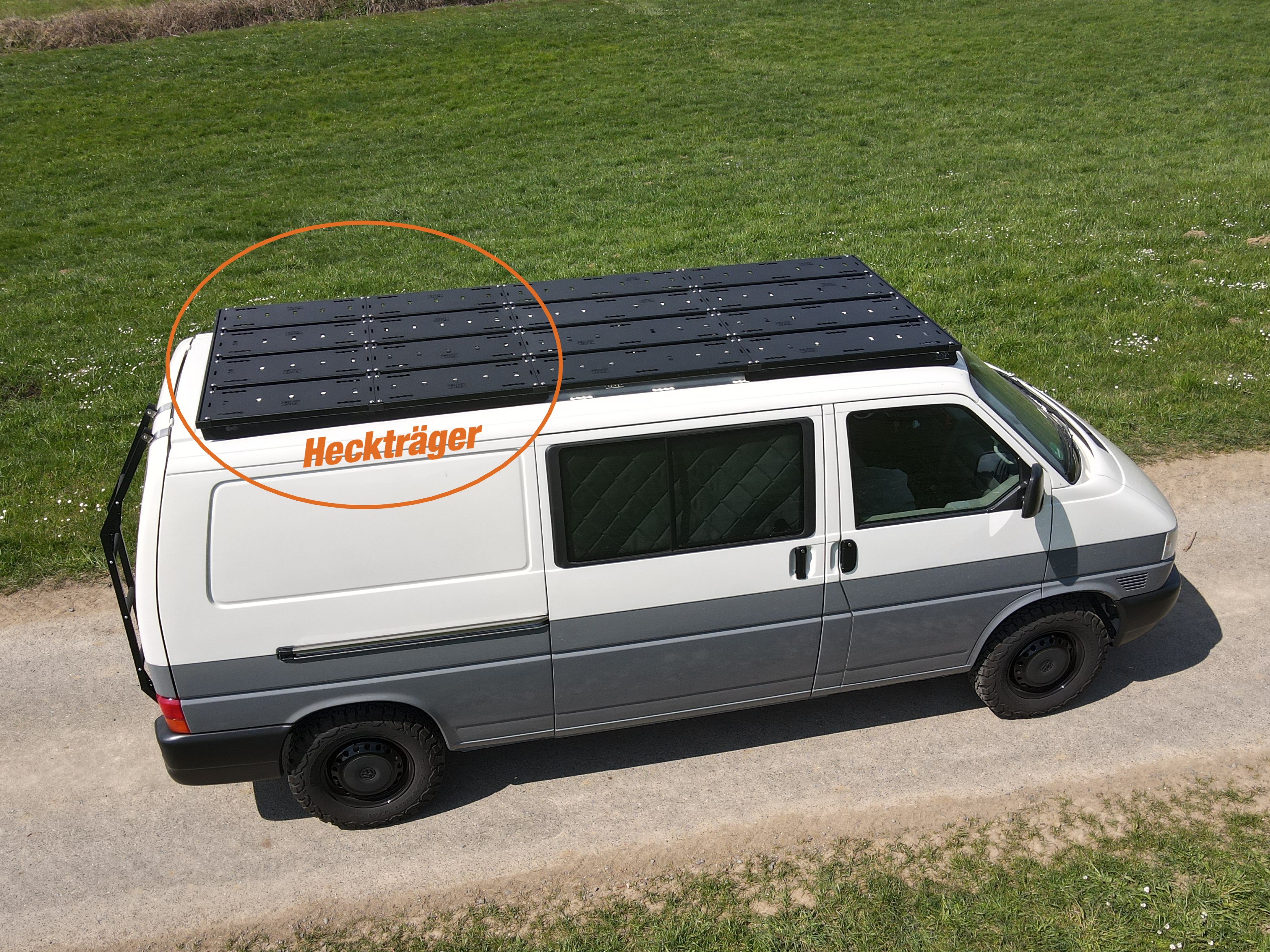 Dachträgersystem VW T4 | SpaceRack - lang - Heckträger - Standard