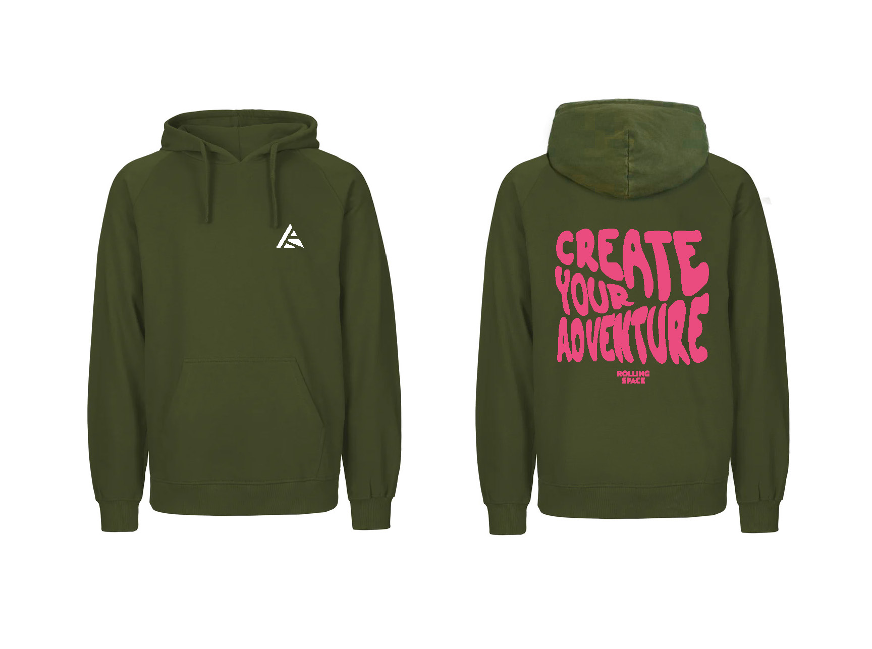 Hoodie - Create Your Adventure - Farbe: Olivgrün - Größe L