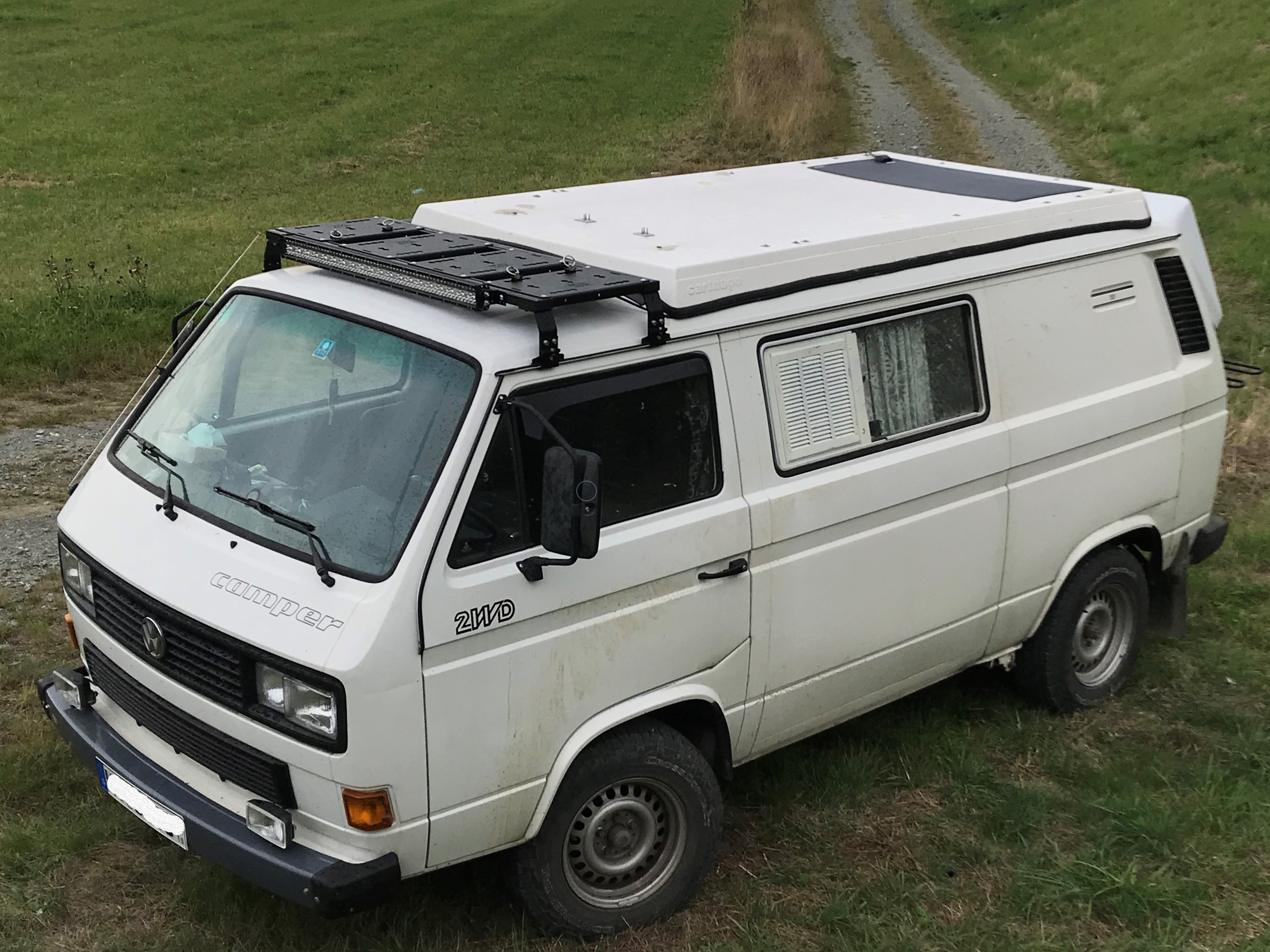 VW T3 Dachträger vor Aufstelldach / Funkbrücke - SpaceRack modular | ultraflach | robust