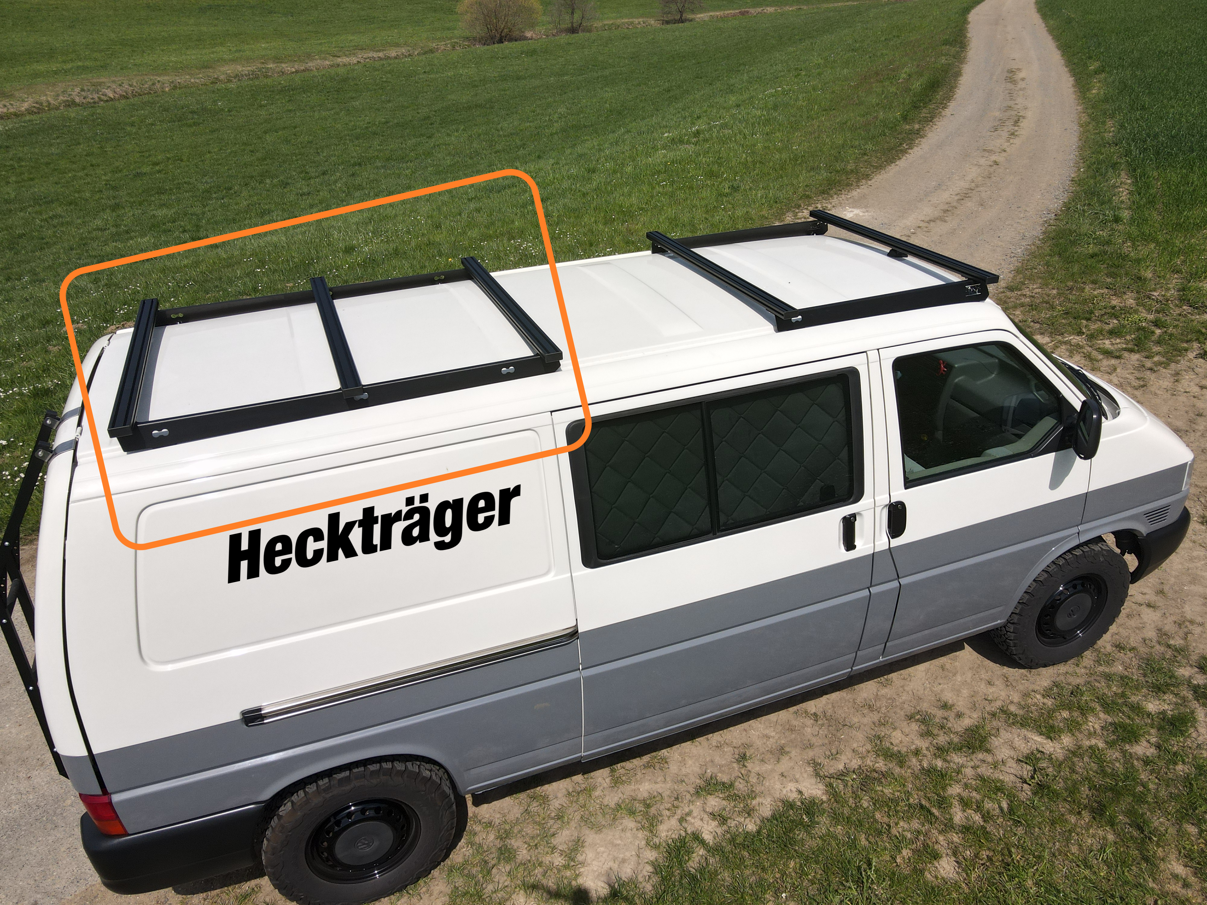 Dachträgersystem VW T4 | SpaceRack - lang - Heckträger - Basic